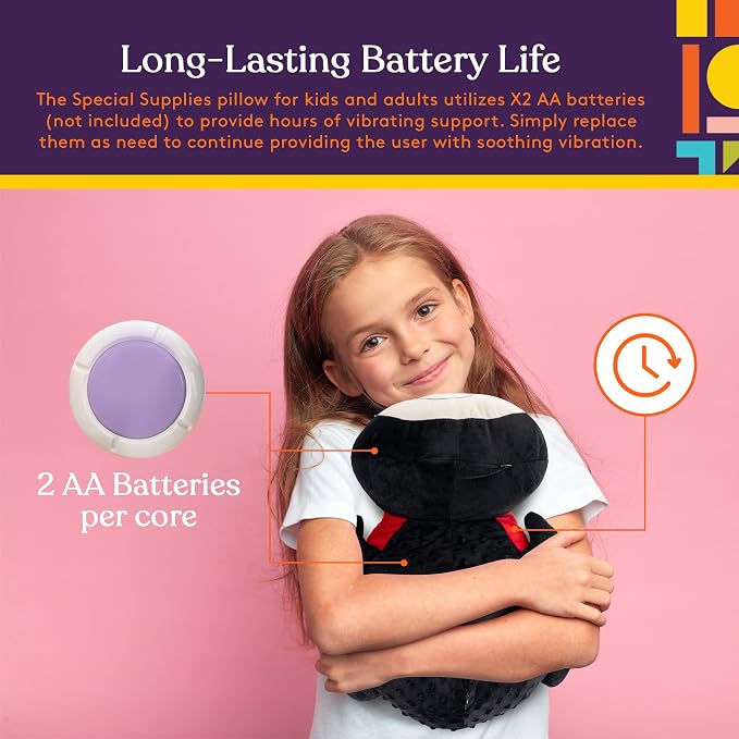 Special Supplies Ladybug Sensory Vibrating Pillow, Pressure Activated for Kids and Adults, Plush Minky Soft with Textured Therapy Stimulation Bumps