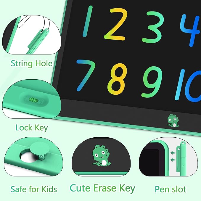 Hockvill LCD Writing Tablet for Kids, 16Inch Toys for Girls Boys Drawing Pad for 3 4 5 6 7 Year Old Kid, Toddler Doodle Board Christmas Birthday Gift for Kids，Erase Lock Writing Board