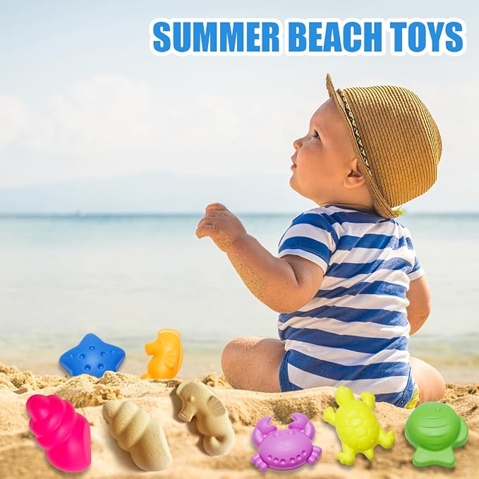 17 Pcs Beach Toy Set for Kids - Includes Bucket, Molds, Shovel, Rake, Sifter & Castle Toys - Sand Bucket and Shovel for Boys and Girls