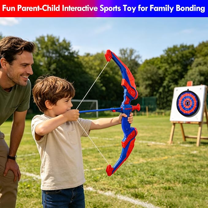 Bow and Arrow for Kids,LED Light Up Archery Set with 10 Suction Cup Arrows, 1Target, 3 Score Targets & 1 Quiver- Indoor Outdoor Sport Gifts for Boys Girls Ages 4 5 6 7 8 9 10 11 12