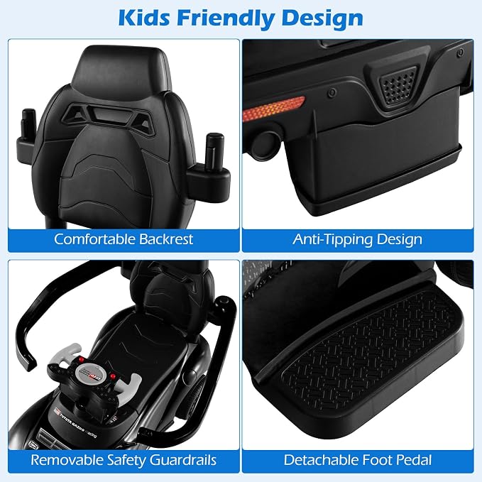 Licensed Toyota Ride on Push Car for Toddlers by INFANS, 3 in 1 Walking Sliding Toy with Removable Guardrails and Handle, Music, Under Seat Storage for Kid (Dark)