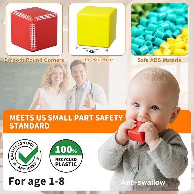Magnetic Blocks Large, 56PCS 1.42in Magnetic Building Blocks for Kids Ages 4-8, STEM Sensory Travel Autism Montessori Toys for Toddlers, Learning Construction Magnetic Cubes for Birthday Gift
