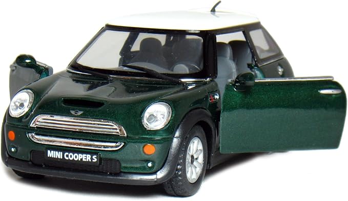 KiNSMART - Mini Cooper S 5" 1:28 Scale Die Cast Metal Model Toy Car (Green)
