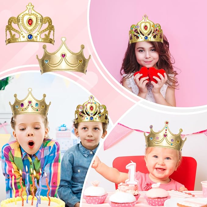 Bettoor 72 Pcs Foam Princess Crowns Set, Foam Crowns for Kids to Decorate, Crown Crafts for Kids to DIY Prince Crown Kit, Make Your Own Crowns with Rhinestone Stickers (36 Crown+36 Stickers)