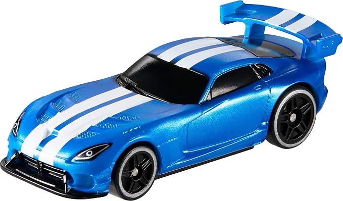 Hot Wheels Remote-Control Toy Car, 1:64 Scale RC Dodge Viper ACR, Race On & Off Track, Booster Button for Stunts, Iconic Casting for Automotive Fans