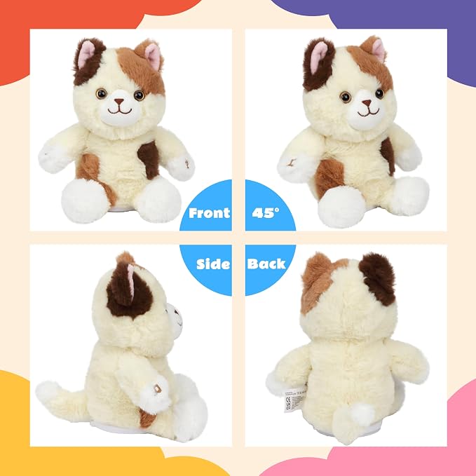 Talking Cat Repeat What You Say Musical Stuffed Animal Shaking Singing Plush Toy Electric Interactive Animated Kitten Plushies Gifts for Kids Girls Boys