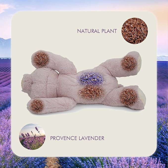 OSOCU® Microwavable & 1.8 LB Weighted Stuffed Animal - Pink Pig Heating Pad with Lavender & Tourmaline - Soothing Warm Heatable Plush Toy for Menstrual Cramps, Muscle Aches, Shoulder Tension