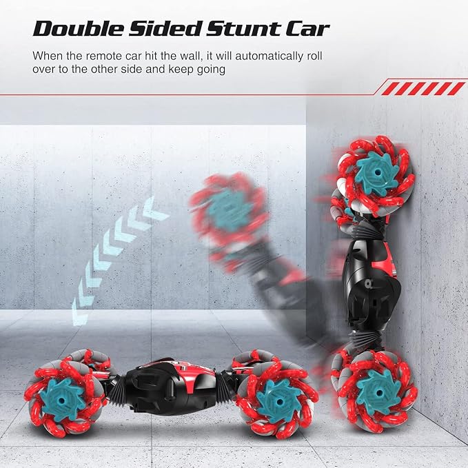 1:16 Gesture Sensing RC Stunt Car, Hand Controlled Remote Control Twist Cars with Light & Music, 4WD 360° Rotate Transform Drift, Gifts for 8-12 Kids Age 8 9 10 11 12 Yrs Old‌
