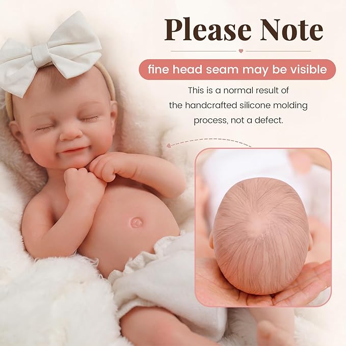 BABESIDE Full Body Silicone Reborn Baby Dolls - 12 Inch (Weight 3 lb) Weighted Full Silicone Realistic-Newborn Baby Doll Real Life Baby Dolls with Complete Accessories & Gift Box
