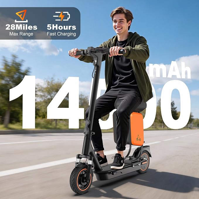 Electric Scooter for Adults, Teens & Big Kids, 350W-500W Motor, 10Mph-21 MPH & 10-28 Miles Max Range, 6.5 to 10 inch Tires, Portable Lightweight E-Scooter