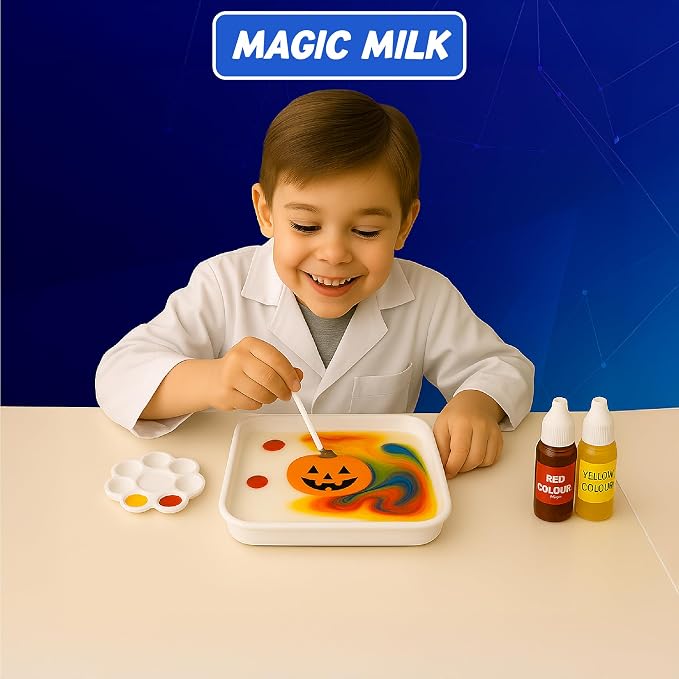 Junior Science Kit for Kids Ages 4-8, 50+ STEM Experiment Kit with Color Mixing, Fizzy Reactions & Surprise Activity, Educational DIY Science Toy, Learning Gift for Boys & Girls