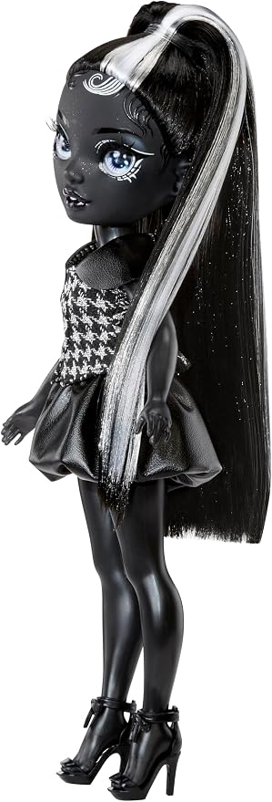 Rainbow High Shadow High Shanelle Onyx- Grayscale 11” Fashion Doll. Black hair. Black Outfit. Stylish Handbag, Great Gift for Kids 4-10 years Old
