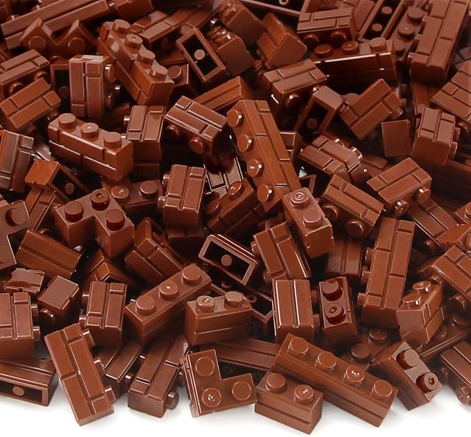 Masonry Bricks Set - Compatible with Major Brands Building Blocks, 260 Pieces Bulk 1x2 1x3 1x4 and Corner Bricks for DIY Wall House Construction