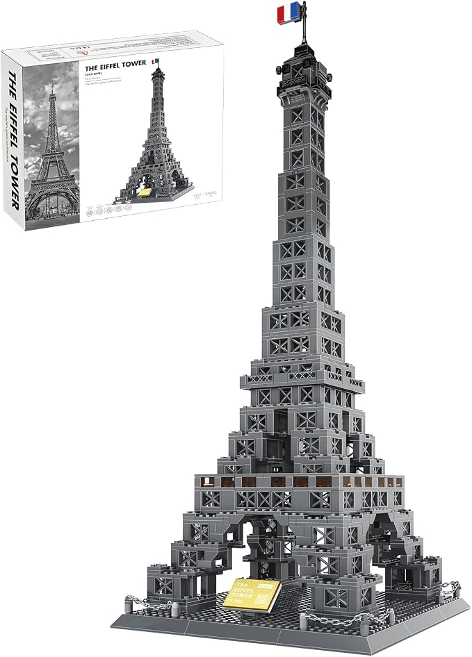 Eiffel Tower Building Set 976 Pieces Paris Architecture Model Kit with French Flag & Nameplate, Romantic France Landmark Souvenir Gift 3D Construction Puzzle for Adults & Teens