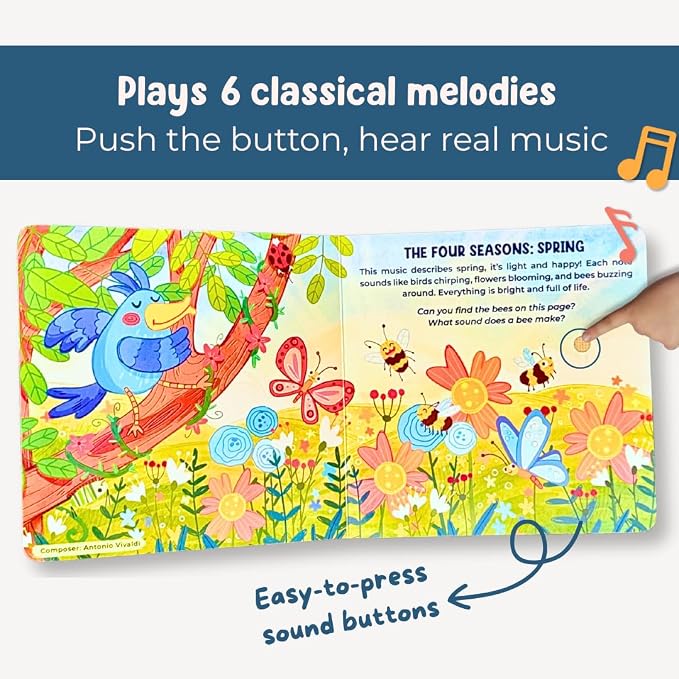 I Discover Classical Music – Sound Book for Babies & Toddlers | 6 Famous Classical Melodies | Interactive Board Book with Music | Ages 0–4 | Pirouette Kids