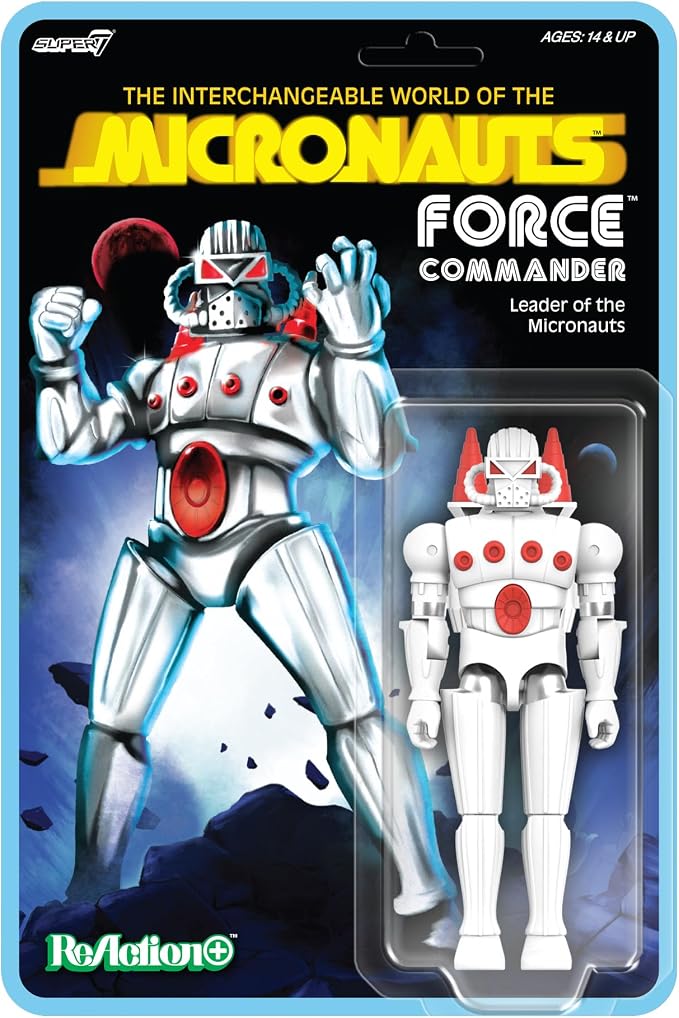 Super7 Reaction+ Micronauts Force Commander - 3.75" Micronauts Action Figure with Accessories - Classic Sci-Fi Collectibles and Retro Toys