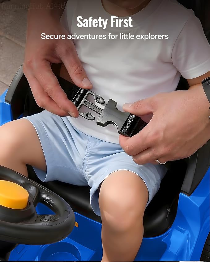 Licensed Dodge Electric Ride on Car for Kids, Ride on Toy for Toddler Aged 1-3 w/Music & Horn - Blue