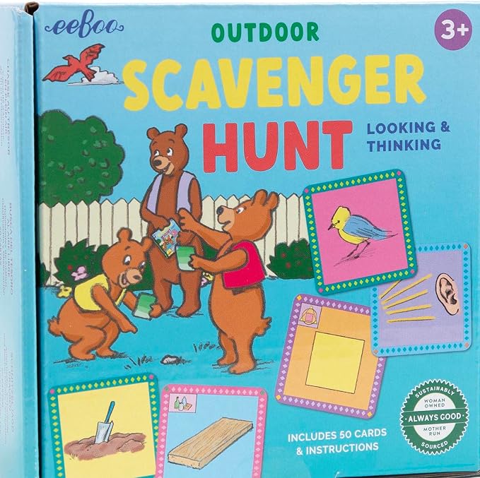 eeBoo Scavenger Hunt Outdoors Game, 50 Cards, Ages 3+