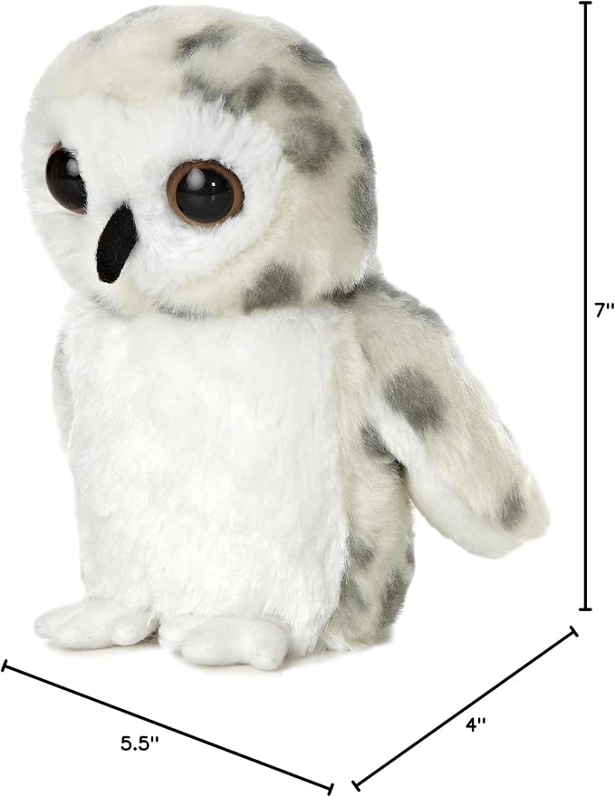 Aurora® Adorable Mini Flopsie™ Snowy Owl Stuffed Animal - Mini Companions Ready for Playful Adventures - for Kids All Ages, Toddlers, Adults, and Families - White 7 Inches