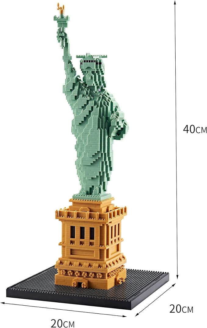 KLMEi Statue of Liberty Micro Blocks Building Sets Mini Bricks Building for Adults, New York Famous Landmark Architectural Model Toys for Kids Age of 14+ 2810 PCS