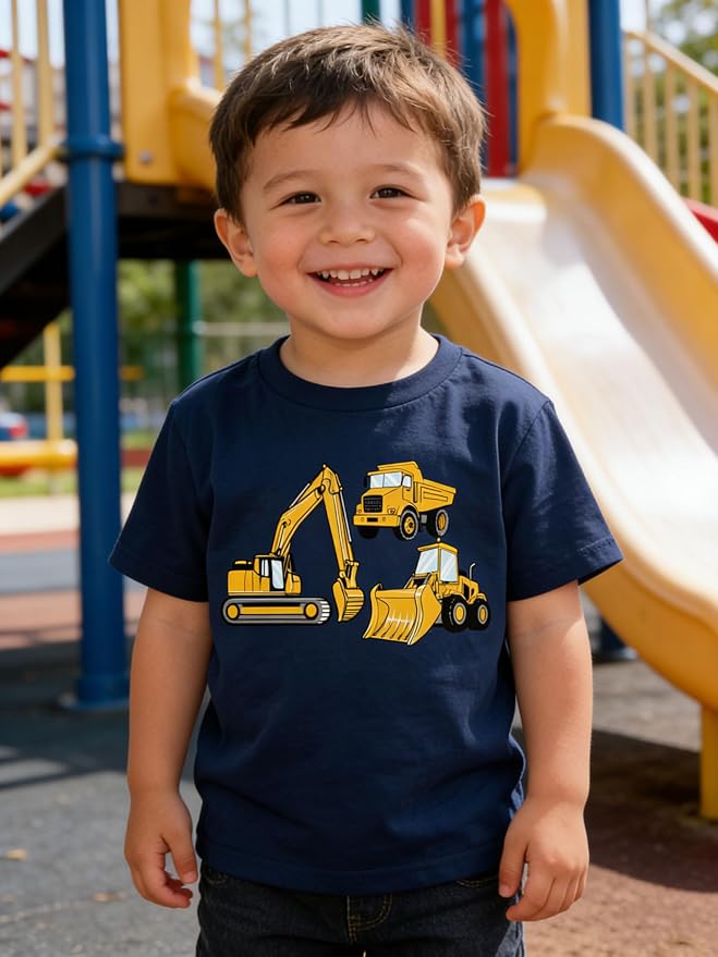 Funnycokid Toddler Boys Shirts Graphic T-Shirt Kids Short Sleeve Tees 2-7 Years