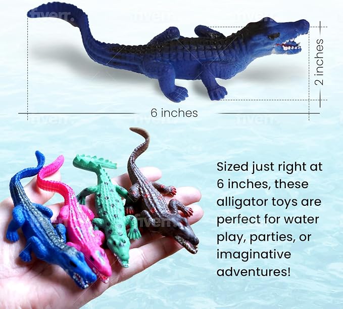 Color Changing Crocodile Bath Toys, 16 Pack Alligator Water Toy Set