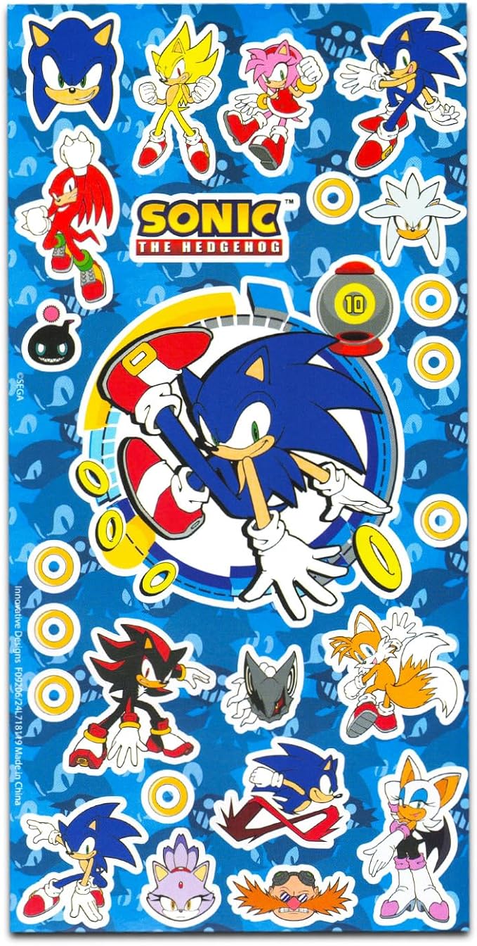 Sonic the Hedgehog Coloring Book for Kids Ages 4-8 - Bundle with Sonic and Shadow Coloring Pages, Activities, Games Plus Sonic Stickers, More | Sonic Activity Book Set for Boys