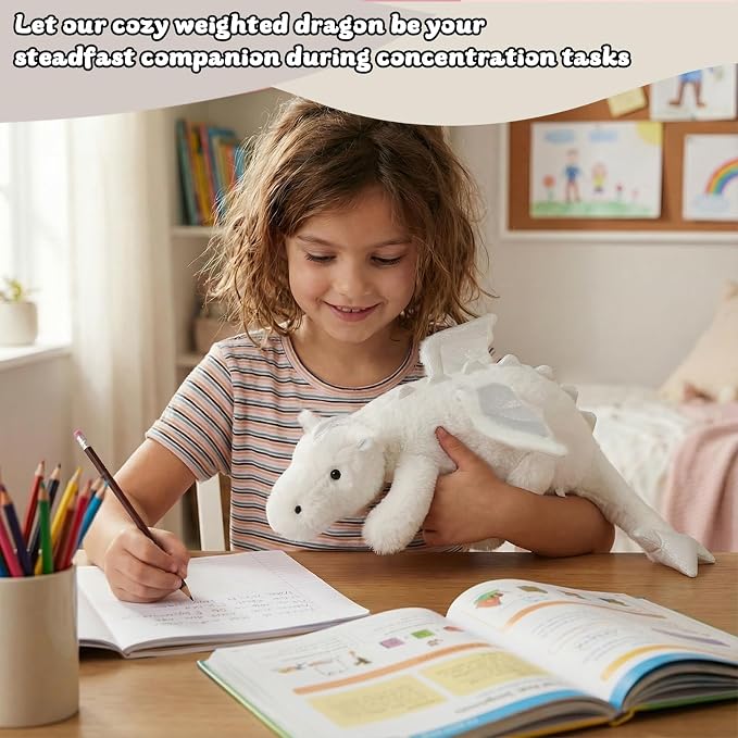 YOUBLEK Weighted Stuffed Animals- 27.5" 2lbs Cute Plush Dragon,Weighted Stuff Dragon Toy for Kids Adult Gift or Decoration