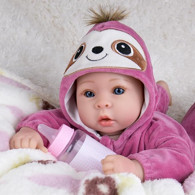 UOFTKIZ Lifelike Baby Doll - 17" Soft Body Girl Doll with Open Eyes, Gift for Kids 3+, Grandparents, New-Parents