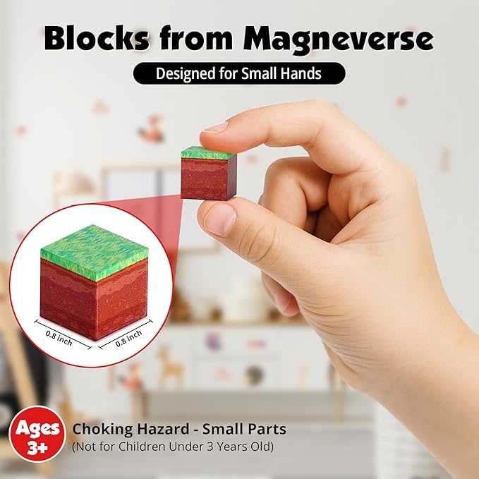 Magneverse 150 PCS 0.8in Magnetic Blocks - Magnet Toys, Magnetic Building Blocks Cubes, Stacking Magnets, Birthday Gifts for Age 3+ Years Old (Theme: Princess & Knight)