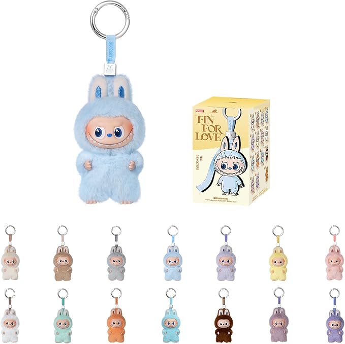 POP MART THE Monster Pin for Love Series (A–M) Mini Labubu Doll Blind Box Mystery Box Keychain – Vinyl Plush Pendant, Bag Charms, Collectible Holiday & Birthday Gift for Kids & Adults, Single Box