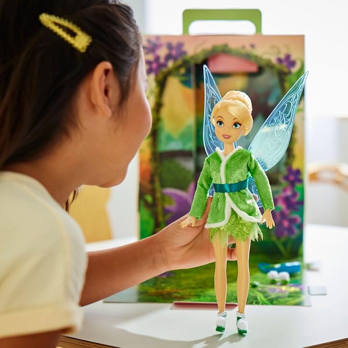 Disney Store Official Tinker Bell Story Doll - 11 Inches - Includes Coloring Book and Additional Dress, Princess Doll in Classic Outfit, Disney Princess Toys
