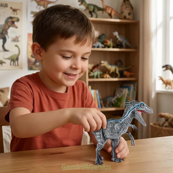 Gemini&Genius Velociraptor Dinosaur Toy for Kids and Dino Lovers, Super Raptor Dinosaur with Moveable Jaw and Hands, Realistic and Funny Dino Gift, Display, Collection and Decoration