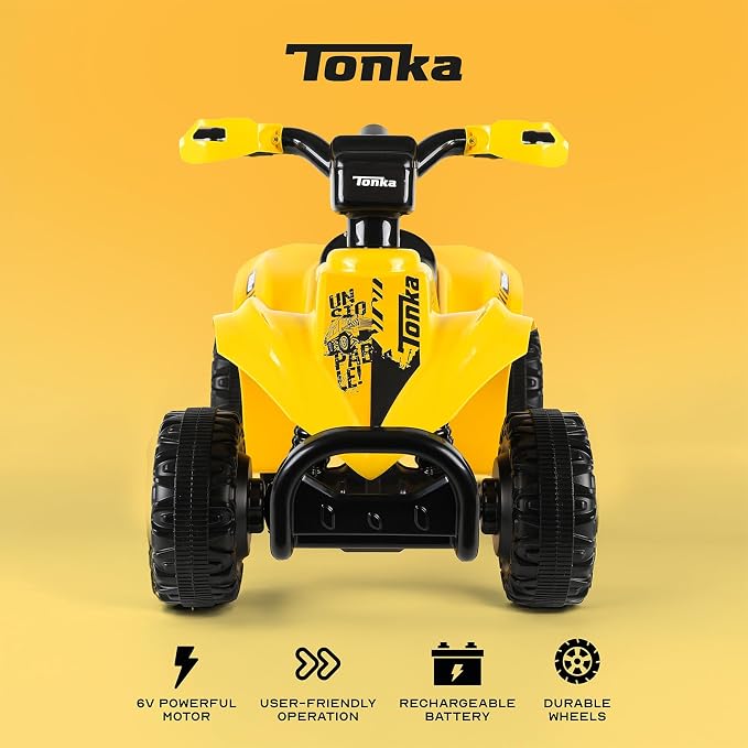 Tonka - 6V ATV Ride On Toy for Kids, LED Headlights, Battery Powered