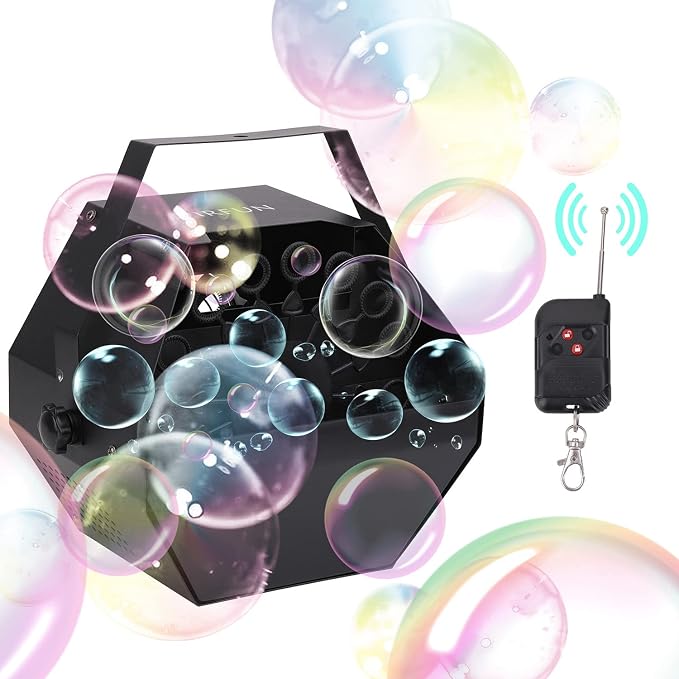 VIRFUN Bubble Machine, Professional Metal Bubble Machine with Wireless Remote Control for Party, Birthday, Wedding, Outdoor, Indoor and Stage Effect