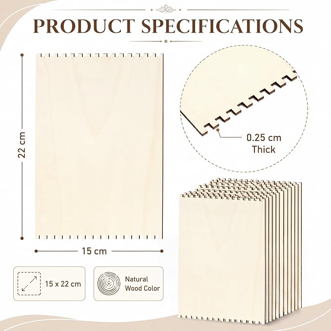 Minatee 200 Pcs Beginners Wooden Loom Notched Weaving Loom Basket Weaving Tools for Kids Adult Art Craft Activity Jewelry Motor Skills Crochet Knitting Sewing Teaching Educational, 6 x 9 in