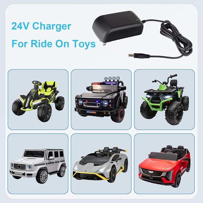 24V Charger for Kids Ride On Car Toys 24 Volt Battery Charger Wrangler SUV Kid Trax Dynacraft Toy Car Jeep ATV Quad (24v Battery Charger)