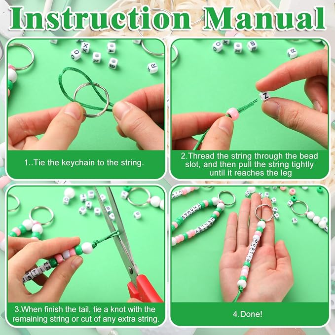 Landical 564 Pcs Golf Keychain Making Kit DIY Golf Bead Keychain Set Craft Adjustable Sport Letter Bead Sport Theme Party Favor Gift Backpack Accessories Holiday Decoration(Pale Color)