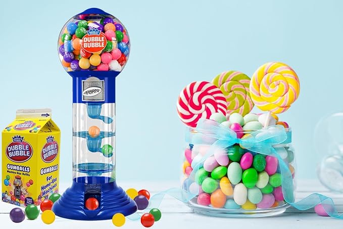 Gumball Machine for Kids 4-Pack, Coin Operated Bubble Gum Machine and Toy Bank, 10.5" Inch Tall Spiral Fun Candy Dispenser Includes 150 Gum Balls, Great Candy Dispenser Gift for Girls and Boys