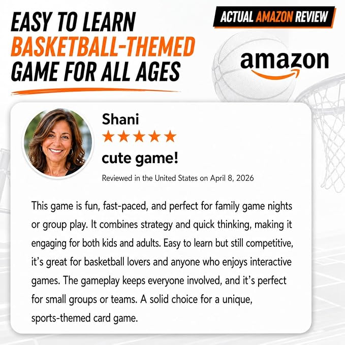 Card Game – Fast-Paced Puzzle & Strategy Basketball Game for Kids, Teens & Adults | 2–5 Players or Team Play | Ages 7+ | Youth Basketball to NBA-Inspired Sports Family Game Night Fun