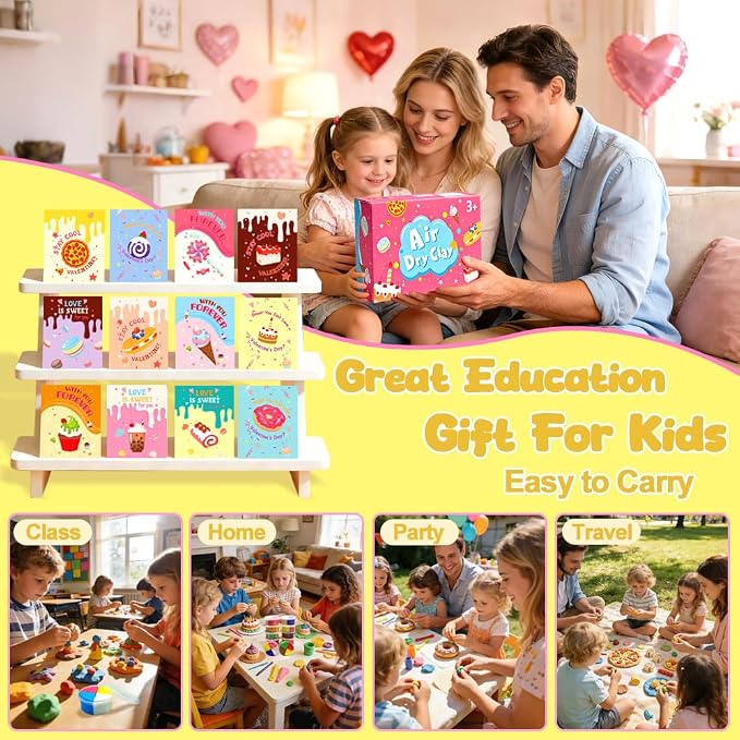 CAMIRUS Air Dry Clay Kit, 12PCS DIY Modeling Magic Clay Toys for Kids Valentine Easter Party Favors Classroom School Prize Rewards Gifts Exchange