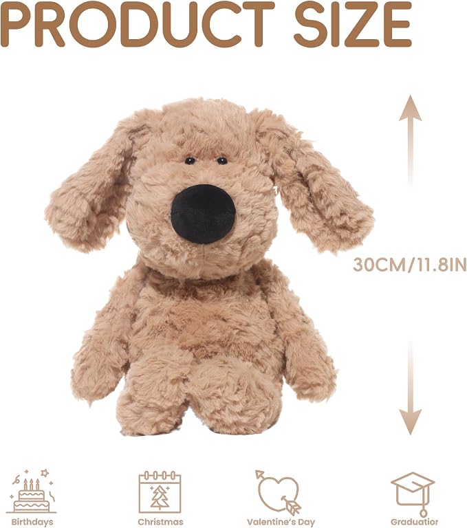 Cartoon Style Dog Stuffed Animals Soft and Premium Puppy Plush Toy Gift for Babies, Kids, Adults, Great for Christmas, Easter, Birthdays & as a Friendly Companion for Real Pets,11.8''
