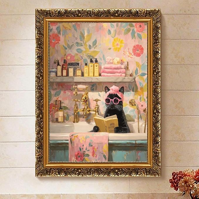 Paint by Numbers for Adults and Kids Beginner, Black Cat Painting by Number Kits On Canvas, Number Artist Paint by Number Kit DIY Oil Painting Acrylic Paints, Home Wall Decor Gift 12x16inch