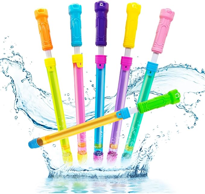 Water Squirt Guns for Kids Adults, 6Pack Powerful Soaker Blaster, Up to 40 FT Long Range, Water Squirter Shooter Pool Toys for Outdoor Summer Fun Beach Party