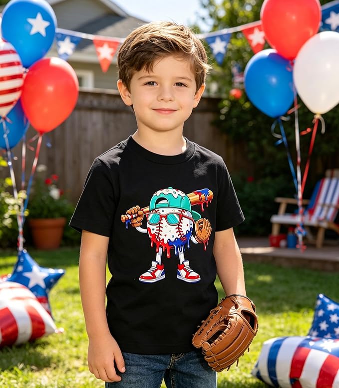 Lovekider Cotton Shirt for 3-6T Boys Truck Dinosaur Toddler Kids T-Shirt Short Sleeve Excavator Construction T-Rex Tee Shirts