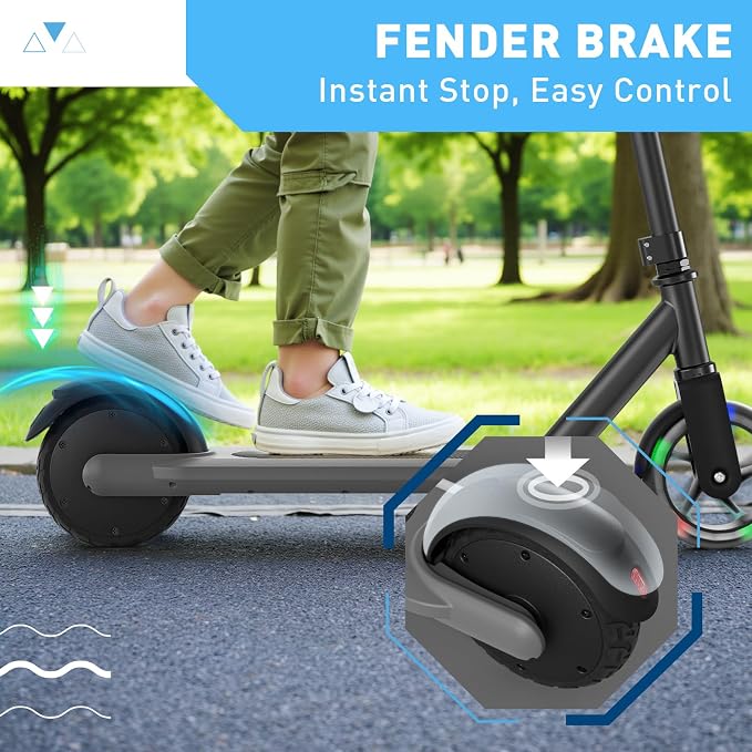 Hiboy ES1 Electric Scooter for Kids Ages 4-10, LED Light-Up Wheels & Side Lights, 5MPH Safe Speed, Easy Control, Safety Kids Scooter, UL Certificate