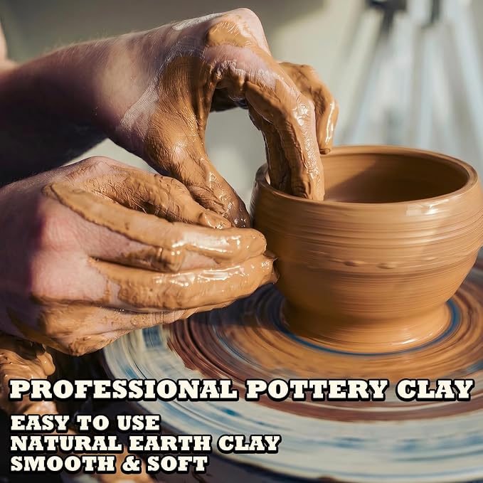 Aujazyble Air Dry Clay - 3.3lbs Yellow Natural Pottery Clay for Kids, No-Cracking & Self Hardening, Professional Bulk Modeling Clay, Sculpting, Arts & Craft Supplies for Classrooms