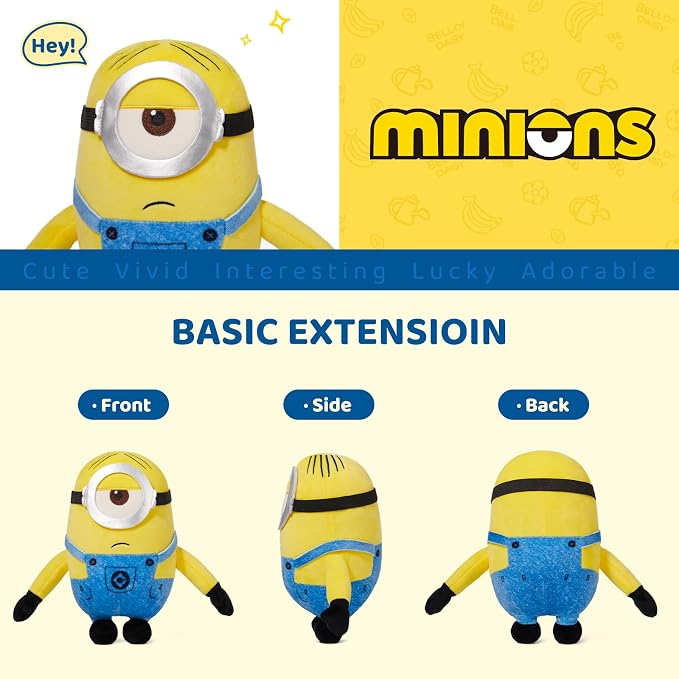 MINISO 9'' Minions Stuffed Animals Plush Toy (Stuart), Kawaii Soft Cute Plushies for Kids Toys Boys Girls
