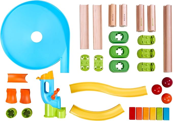 HABA Kullerbu Traffic Jam Ball Track 33 Piece Set with Funnel