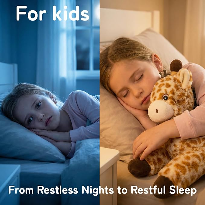 Niuniu Daddy Weighted Stuffed Animal for Kids & Adults, Large Plush Toy with Soft Fur, Weighted Plushies Pillow for Sensory Calm, Huggable Gift for Everyday Comfort, Giraffe, 20 inch, 3.3 lbs